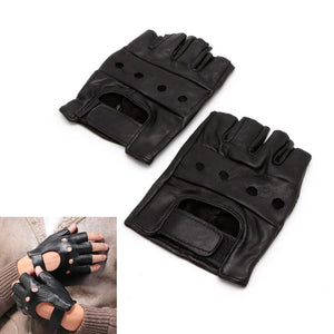 Men's Synthetic Leather Biker Gloves