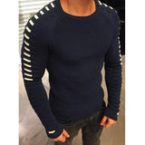 Men's Knitted Sweater With Rippled Sleeves