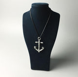 Corded Leather Necklace With Anchor Pendant