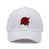 Rose Embroidered Hat With Adjustable Strap