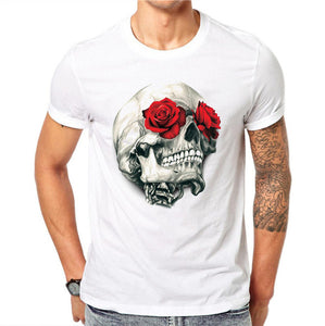 Men's Rose Skull Short Sleeve T-Shirt
