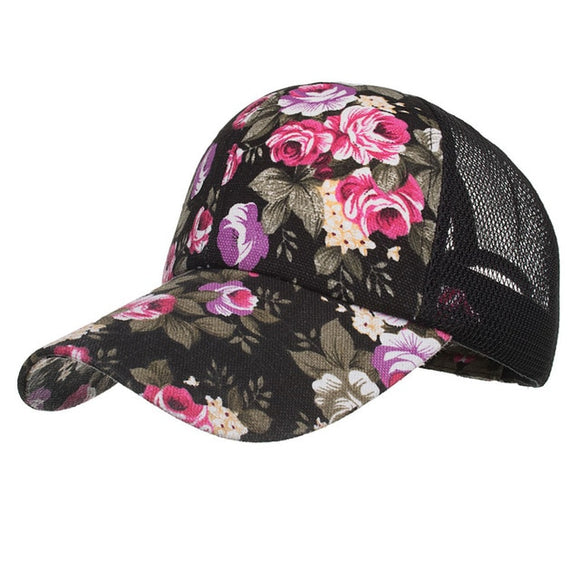 Mesh Floral Trucker Snapback Hat