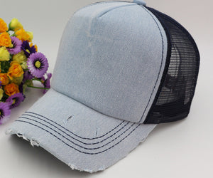 Denim Washed Trucker Snapback Hat